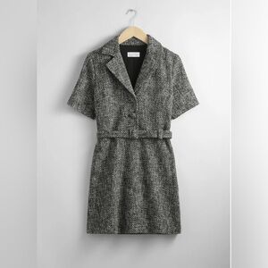 & OTHER STORIES- Belted Tweed Mini Dress - size 6